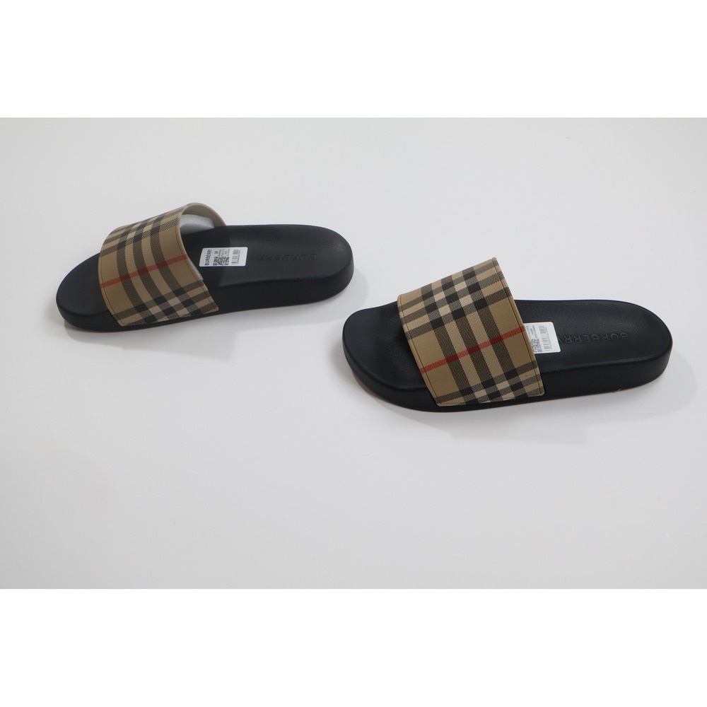 Burberry Slides House Check Sandal 38 Beige Black Luxury Summer Casual - Picture 4 of 10